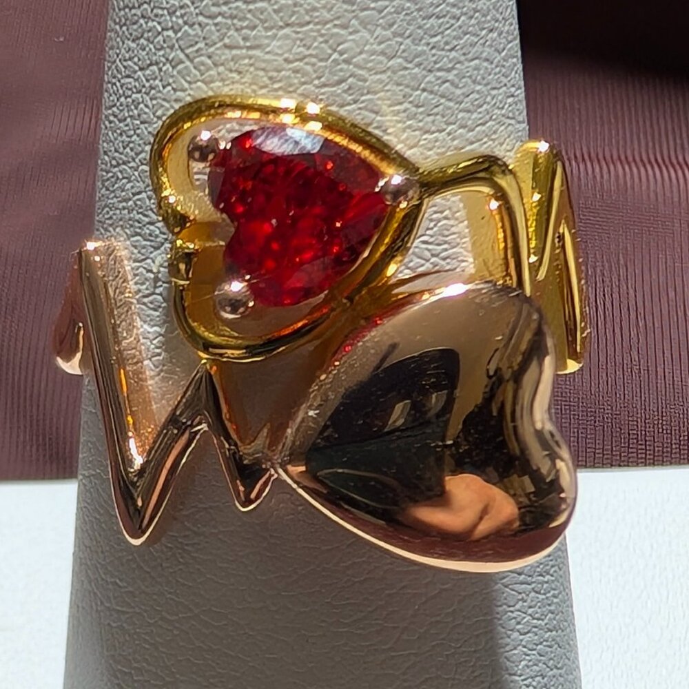 ** Rose Gold Cremation Urn Ring - SOULMEET Heartbeat Stethoscope- Size 7**